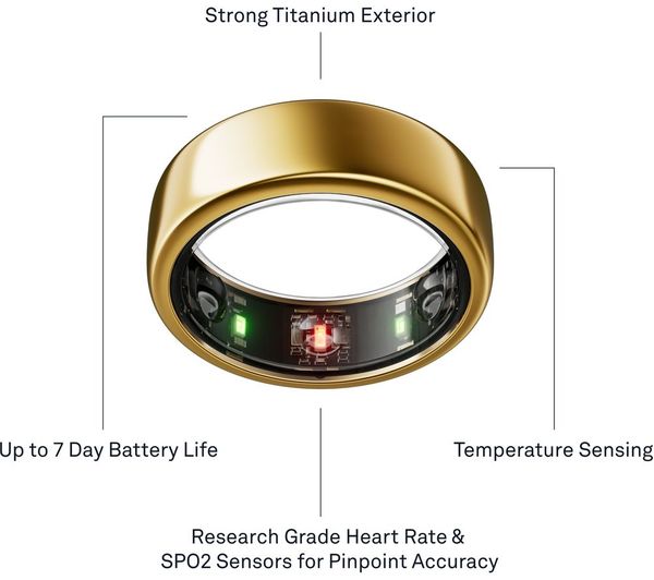 Bague OURA Gen3 Horizon, taille 7 - Or - Titane - Suivi du sommeil et de l'activité physique