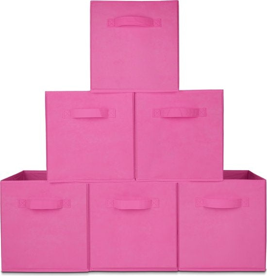 LifeGoods Organiseurs de placards - 6 pièces - 20L - Textile - Rose