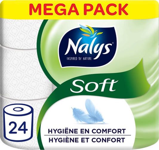 Papier hygiénique Nalys Soft Hybrid en film 80% recyclé 2 plis 24 pcs.