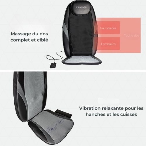 Coussin de massage Shiatsu - Auronic - Fauteuil de massage - Dos - Infrarouge - Noir