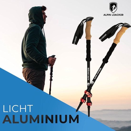 Bâton de marche télescopique en carbone aluminium poignée en liège marche nordique femmes hommes ski randonnée bâtons télescopiques alpinisme