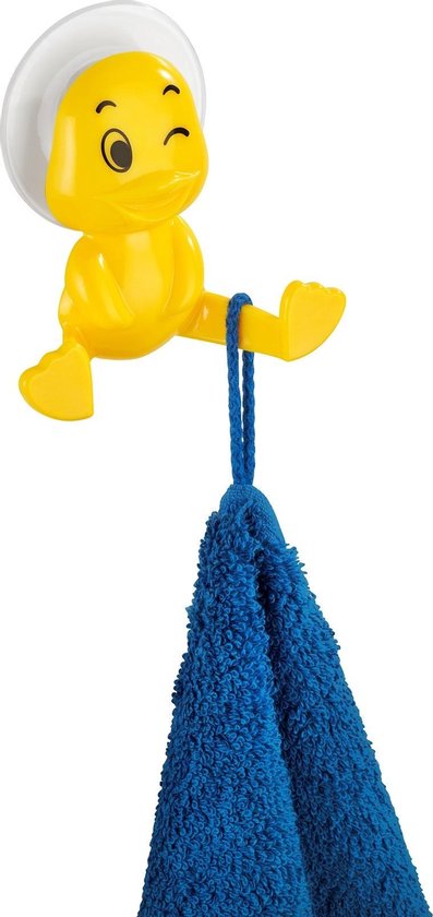 Wenko Crochet à ventouse Duck 9,5 x 9,5 x 4 cm, ABS jaune