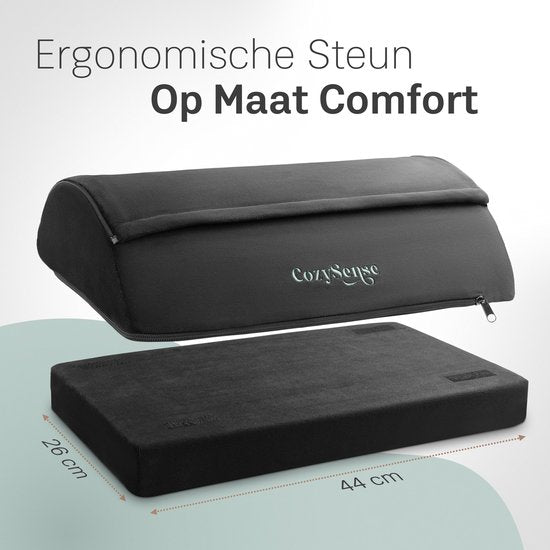 CozySense® Footrest Desk - Tabouret ergonomique à 2 hauteurs - Antidérapant et housse Sherpa lavable - Repose-pieds pour la maison et le bureau - Noir