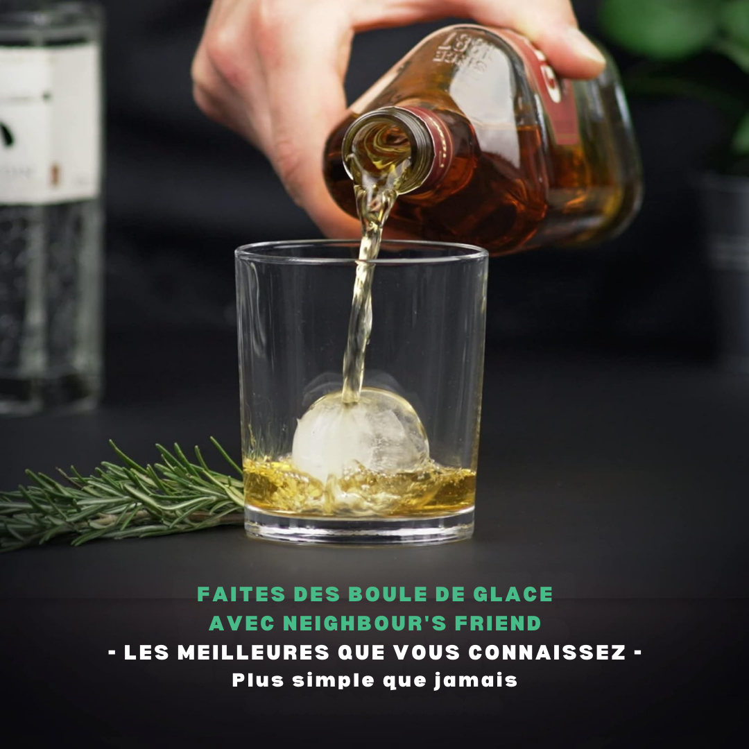 Moules à glaçons Neighbour's Friend - 2 Grands moules - 12 glaçons ronds - Lavable au lave vaisselle - ø4,5 cm - Noir