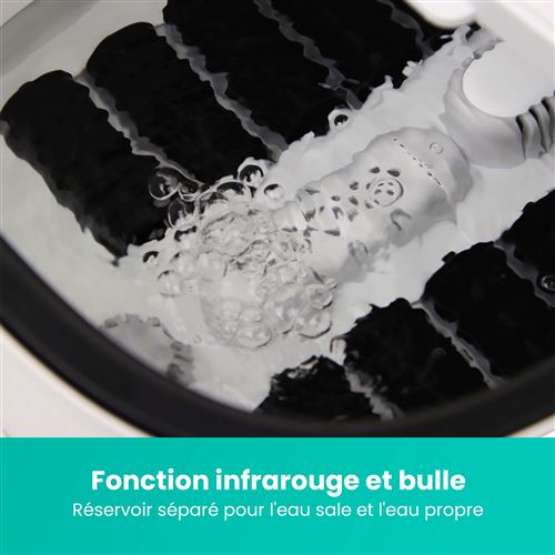 Bain de pieds électrique XXL - Niceey – Massage infrarouge & 10 rouleaux – Température jusqu’à 48°C – Capacité 12L – Blanc