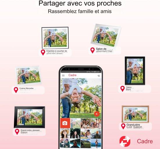Cadre photo numérique XL - Denver - Écran tactile IPS 15,6 pouces - Full HD - Application Frameo - 16 Go - Noir