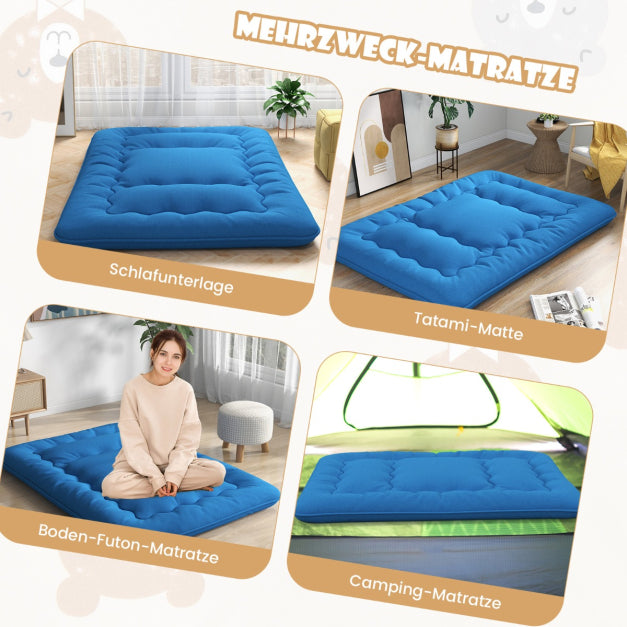 Coast Floor Mattress - Microfibre & Polyester - Sac de transport inclus - 140 x 200cm - Bleu