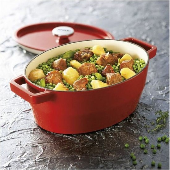 Pyrex Slowcook Casserole Oval - Fonte - 5.8 litres - Rouge
