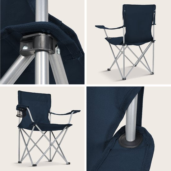 TRVLMORE Chaises de camping - pliables - 2-Pack - Capacité de charge 120KG - Sac de transport inclus - Chaise pliante - Chaise de pêche - Chaise de camping - Chaise pliante - Bleu