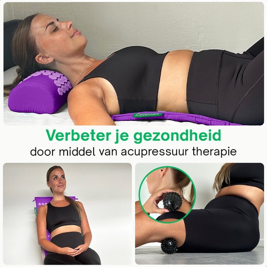 Zenmat Nail Mat with Cushion - Tapis d'acupression avec boule de massage et sac de transport - Shakti Massage - 66x40 cm - Purple