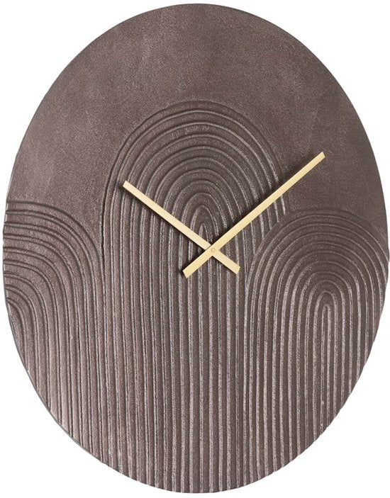 Horloge Light & Living Gwenna - Marron - Ø 58 cm - Horloge murale moderne