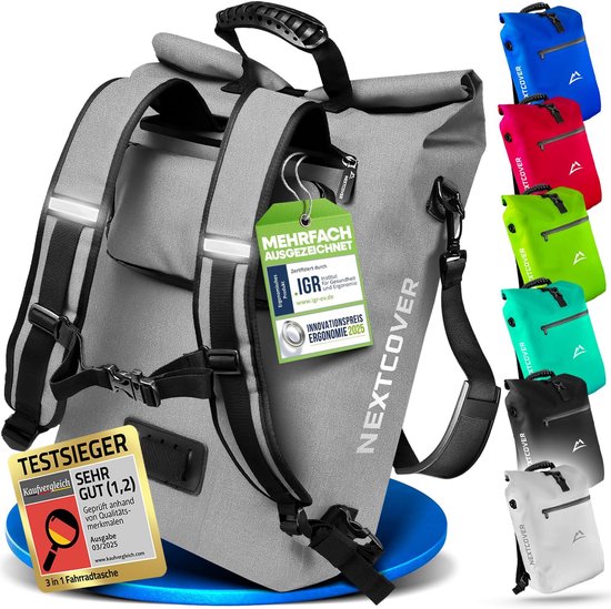 Nextcover 3in1 Pannier bag - sac à dos et sac à bandoulière étanche 25L - sans PVC