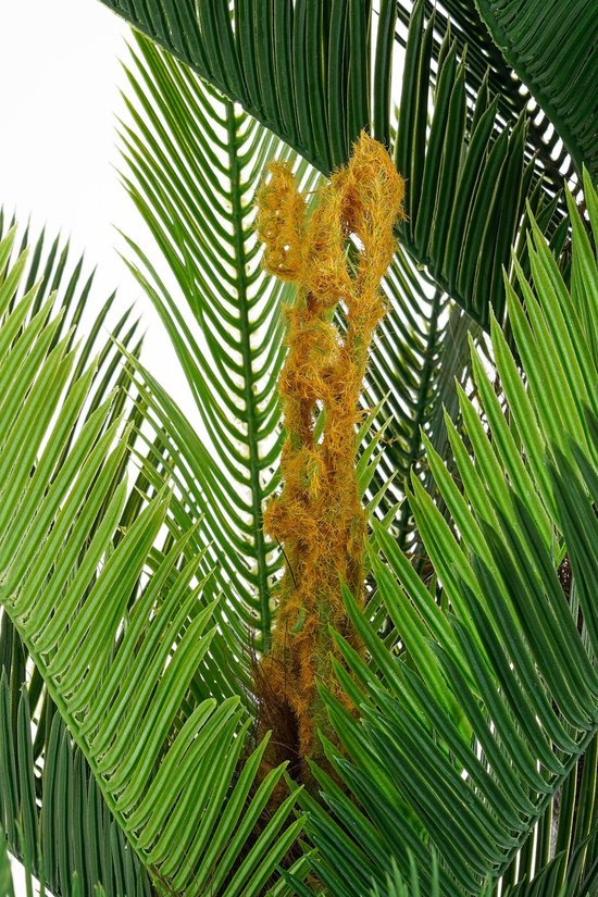 Grande plante artificielle « Cycas Palm » de Mica Decorations - verte - H 150 x P 95 cm - qualité supérieure