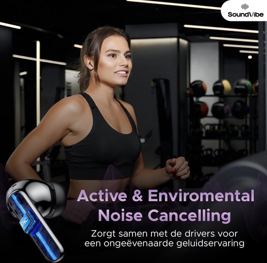 SoundVibe® - Earbuds Wireless With Noice Cancelling - Black - Bluetooth Earphones - Noice Cancelling Headphones - LX-10 Earpods with Screen - Works With Apple And Android - Earpods USB C - Wireless Earphons - Earphones Wireless