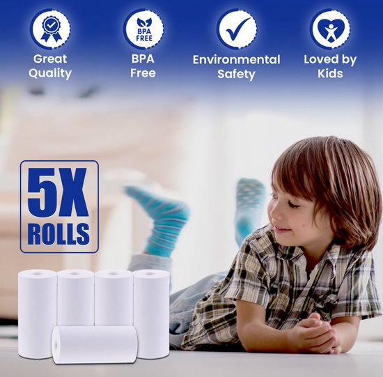 K&L Appareil photo à impression instantanée Pack 5 rouleaux d'impression - Recharge - appareil photo pour enfants - impression instantanée