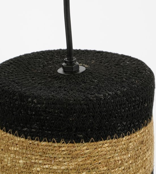 Mica Decorations Lampe pendante Jinx - H30 x Ø15 cm - Jute - Noir