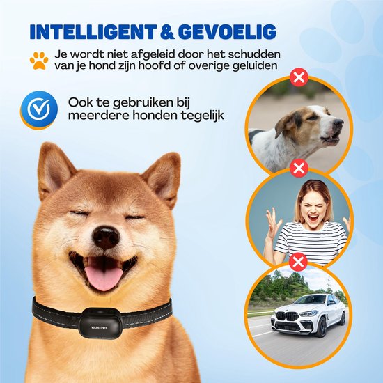 Vulpes Goods® Pets - Collier anti-aboiement Max avec télécommande - Collier d'éducation 3-en-1 sans choc - Anti-aboiement pour petits et grands chiens - manuel & automatique - Rechargeable - Vibration, Audio & Ultrasons