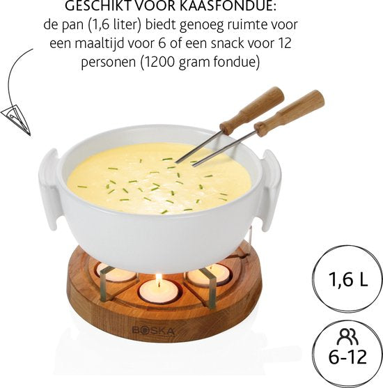 Fondue aux chandelles Boska Twinkle - Pour fondue au fromage de 1 200 g - 1,6 litre