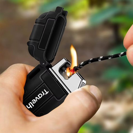 Travelhawk Briquet électrique rechargeable - Briquet à plasma durable - Briquets - Briquet électrique - Noir