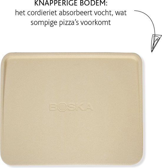 Boska Pizza Stone Deluxe Rectangle - Pour le four - Pizza croustillante - 40x32 cm - Accessoires BBQ