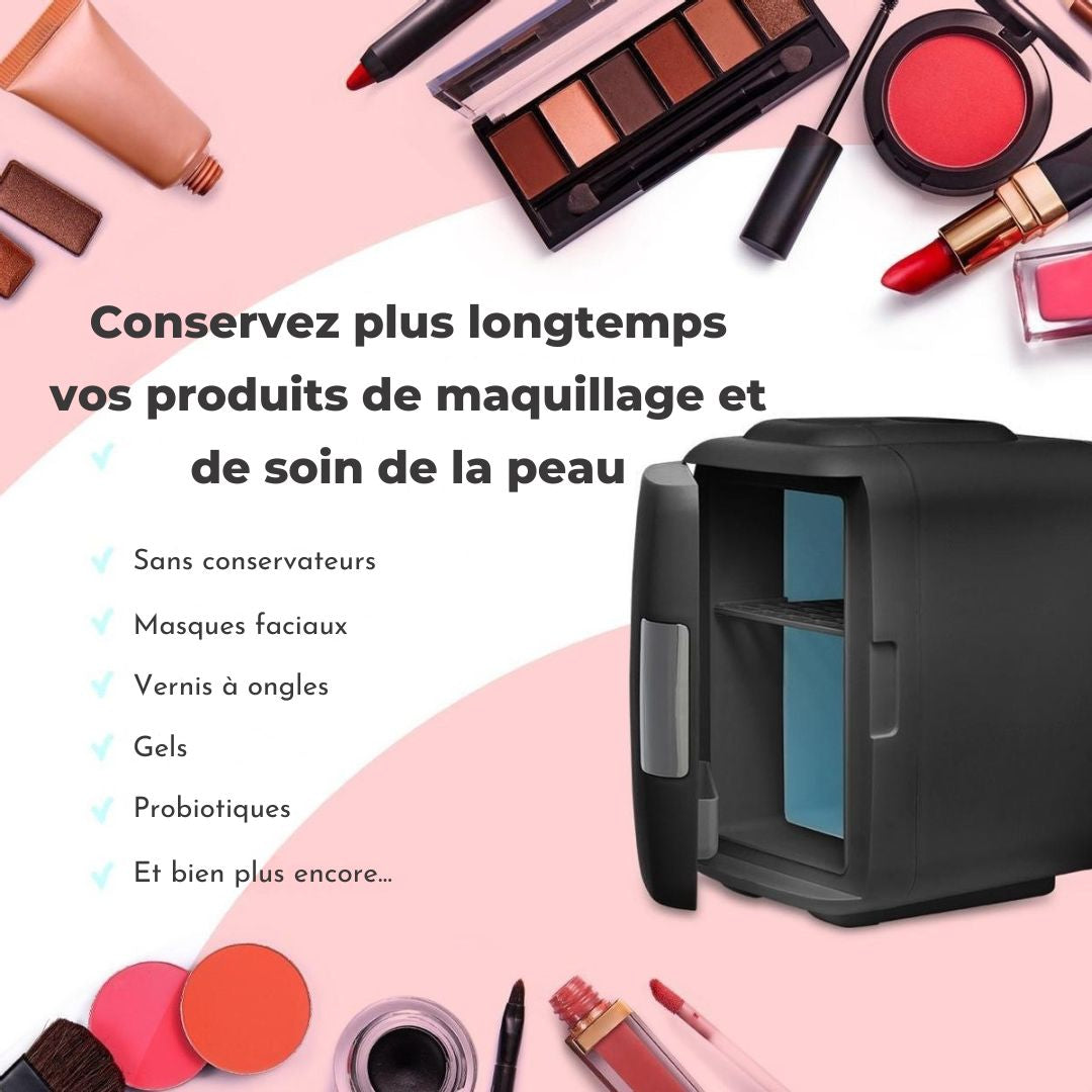 Mini réfrigérateur LifeGoods - 4 litres - Maquillage et Beauté Soins - 100/240V / 12V Car Plug - Noir