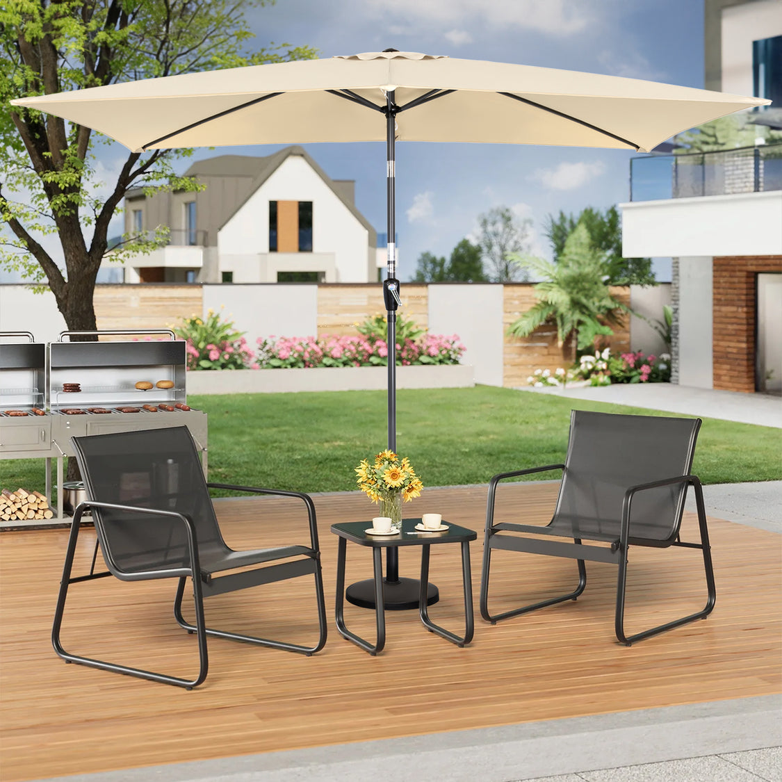 Angel Living Parasol - 200 x 300 cm - Inclinable - Rectangulaire - Beige