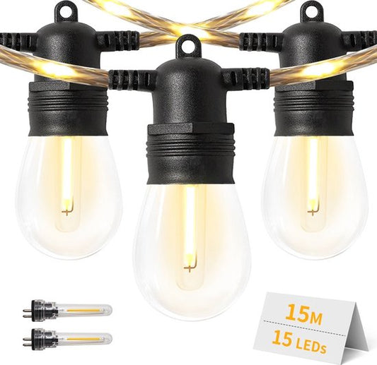 Guirlande lumineuse extérieur - EverNeeds - avec câble lumineux - 15 LED - 15 mètres - IP65