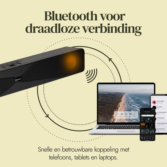 Barre de son Denver avec Bluetooth - support pour téléphone et éclairage intégré - DSB1011