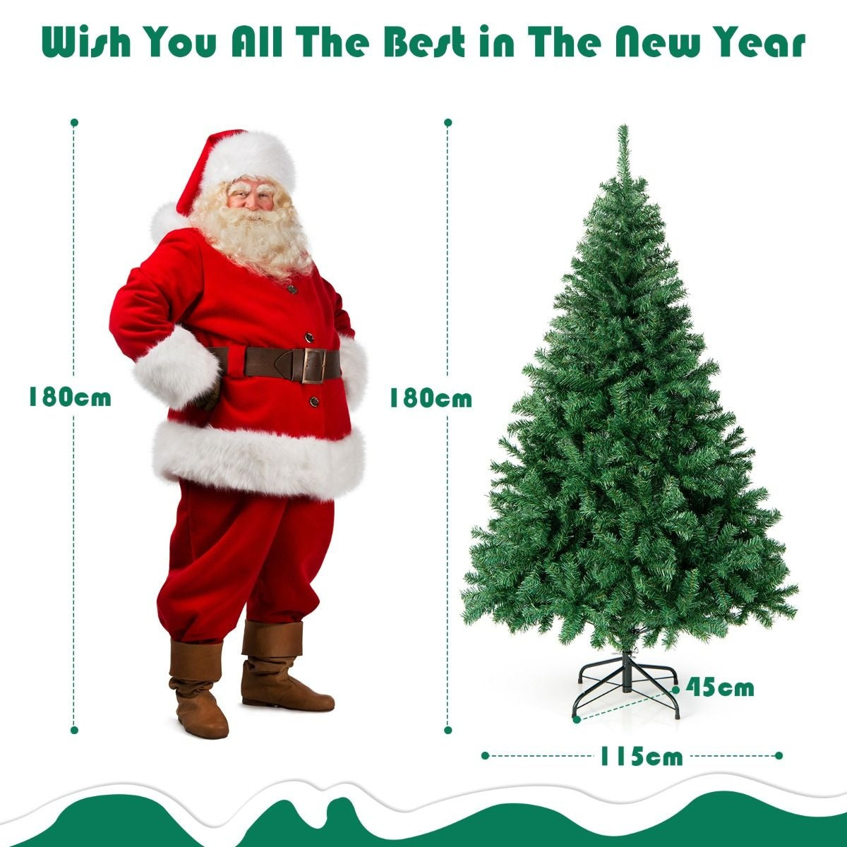 Coast Artificial Christmas Tree - 180cm - Arbre de Noël réaliste à 1000 branches - Convient pour l'intérieur et l'extérieur - Vert
