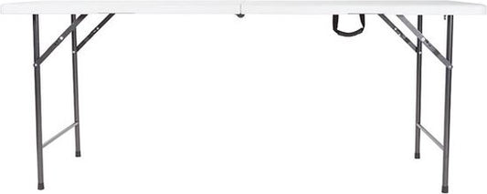 Perel Table pliante, pliable, résistante aux intempéries, poignée, maximum 100 kg, blanc