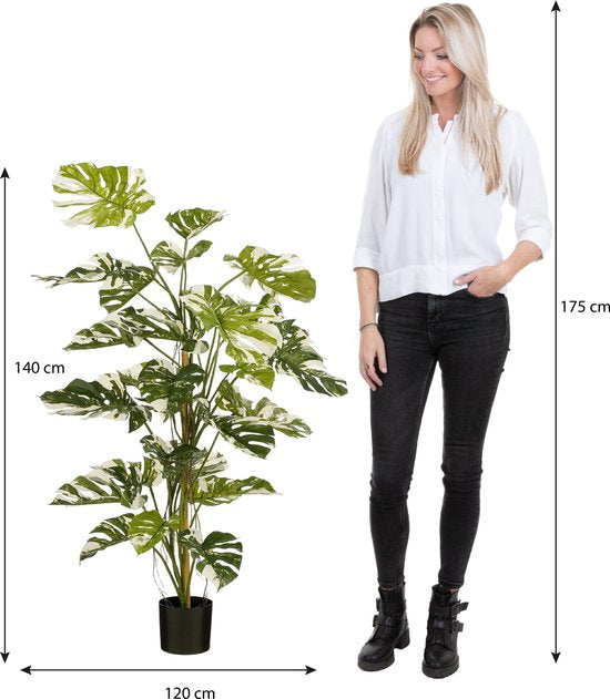 Mica Decorations Arbre Monstera Plante Artificielle - H140 x Ø120 cm - Vert