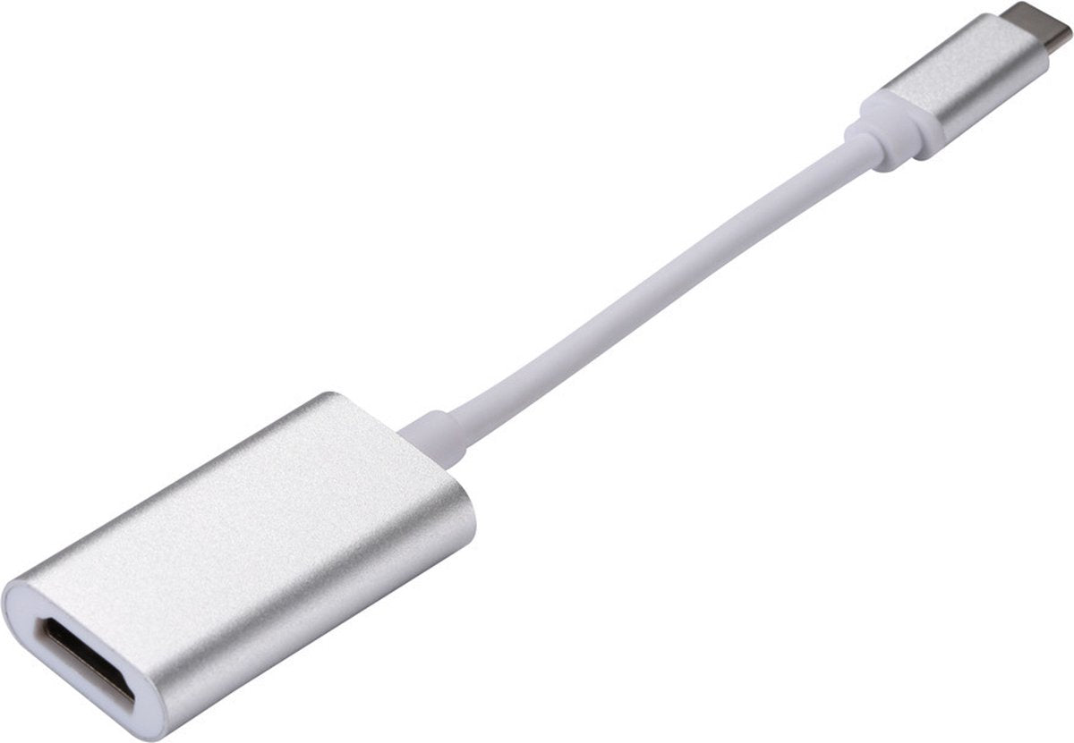 Techvavo® Adaptateur USB C vers HDMI - Supporte 4K @30Hz - Convertisseur - Type C vers HDMI - Thunderbolt 3 - Gris argenté