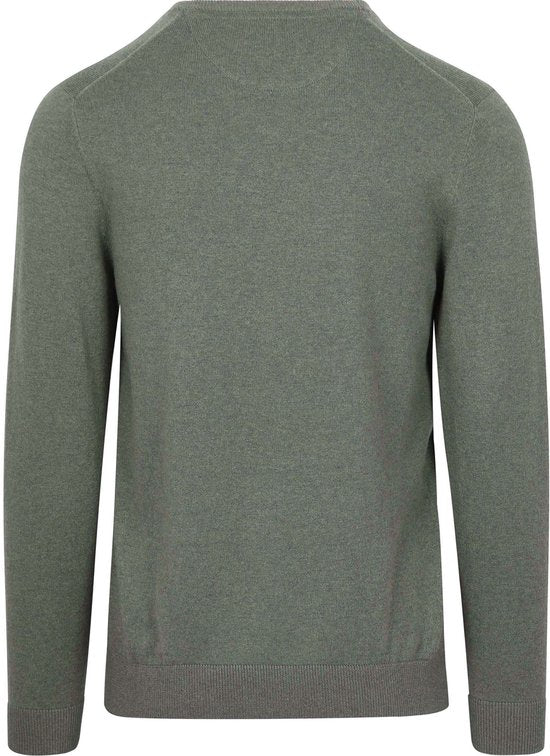 Pull McGregor en laine mérinos, col en V, vert sauge - Taille S - Homme - Pulls