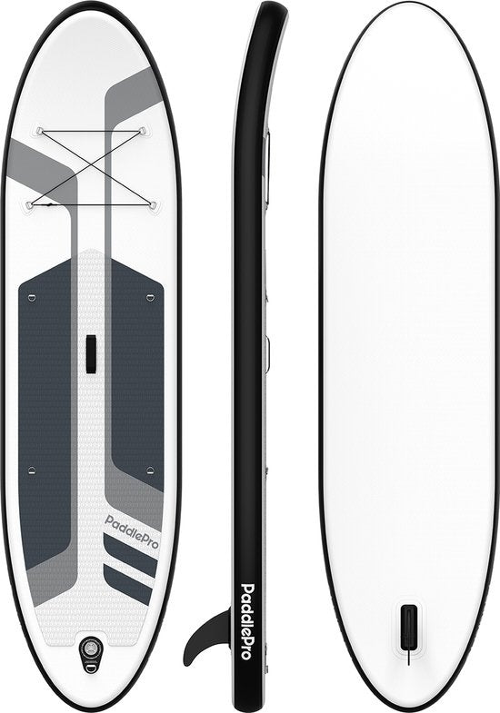 LifeGoods SUP Board - Deluxe Set - avec siège - Planche à pagaie gonflable - Max. 135KG - 320x81cm - Blanc