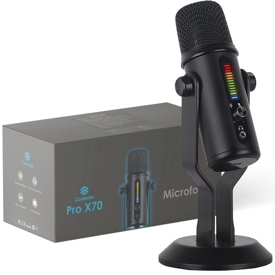 Microphone USB Controlla - Micro USB pour enregistrer - Microphone de jeu - Stream - Podcast - Réduction du bruit