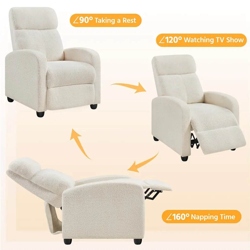 Yaheetech : fauteuil de détente et de télévision avec fonction couchage, blanc