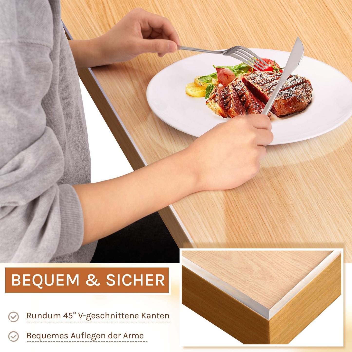 Protège-table Woltu - Film PVC - 2 mm - Bords biseautés - 80 x 120 cm - Transparent