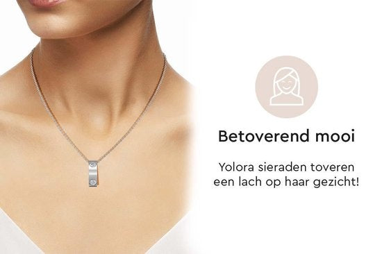 Yolora Collier pour femmes avec pendentif et cristaux Kalpa Camaka - couleur argent - plaqué or blanc 18K - boîte cadeau - cadeau de fête des mères