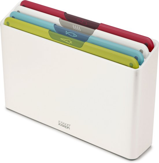 Joseph Joseph - Coffret cadeau Folio Icon comprenant 4 planches à découper dans un support blanc arctique - Polypropylène - Blanc