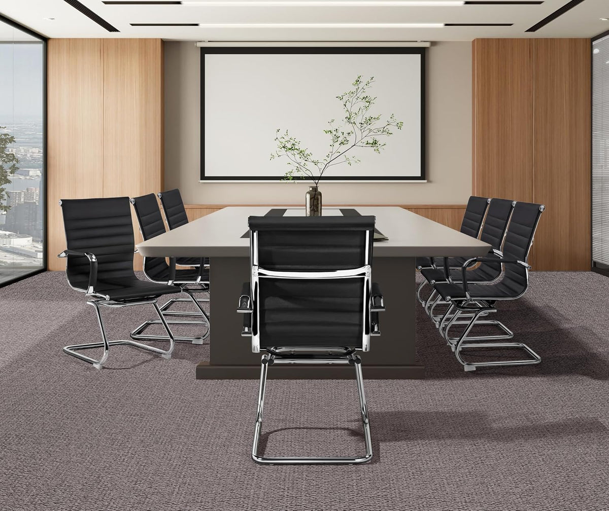 Ensemble de 2 chaises de salle à manger avec accoudoirs, en similicuir PU, avec structure chromée noire