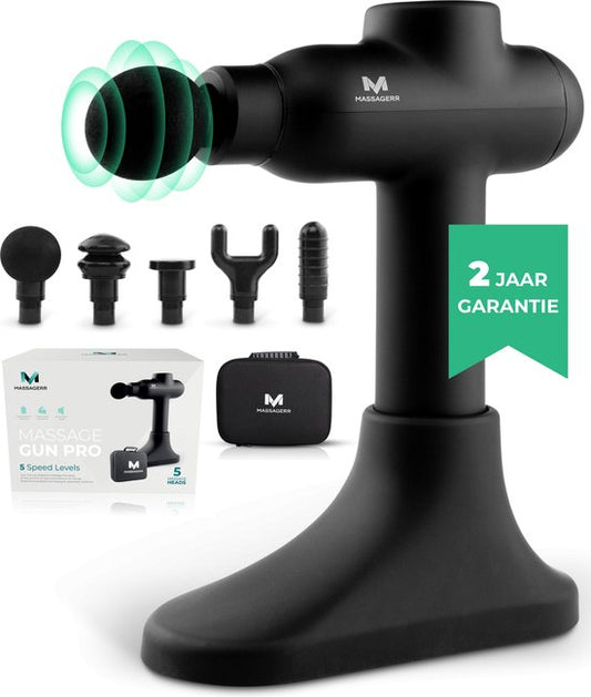 Massagerr® Massage Gun PRO - Appareil de massage professionnel - Support et étui inclus - Pistolet de massage - Batterie puissante pour une longue durée de vie - Massage sportif et relaxant - Appareils de massage - Pistolet de massage - Appareils de massa