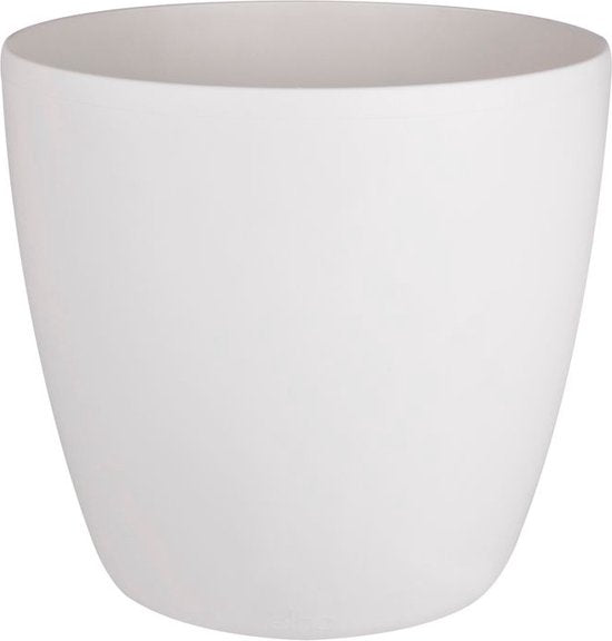Elho Brussels Rond Wielen 35 - Grand pot de fleurs d'intérieur - Plastique 100 % recyclé - Ø 35 x H 33 cm - Blanc