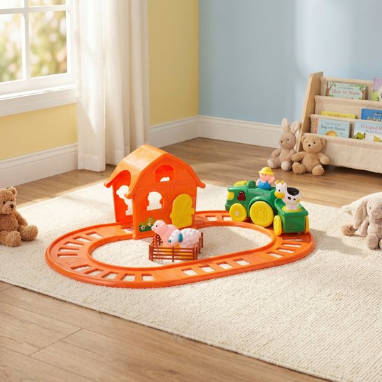 Eddy Toys Jouets de la ferme - Train jouet avec sons et lumières - Train jouet avec des animaux de la ferme - Piles AA incluses