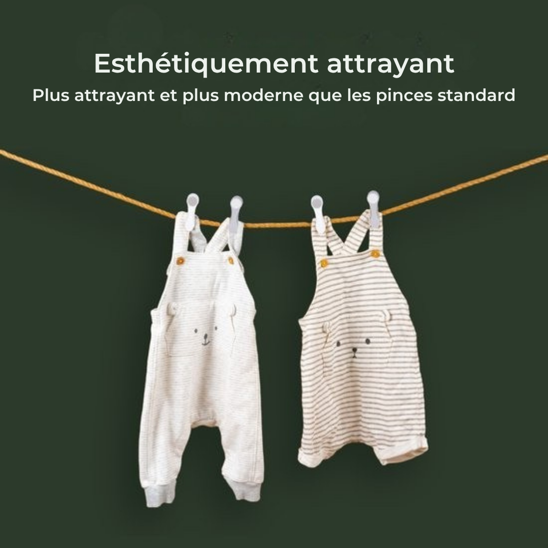 Pinces à linge Gandria - Pinces en plastique - Lot de 48 pièces - Charge max 10 Kg - Gris/Blanc