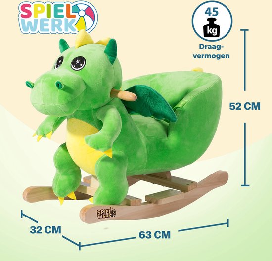 Spielwerk Fauteuil à bascule enfant dino avec ceinture de sécurité
