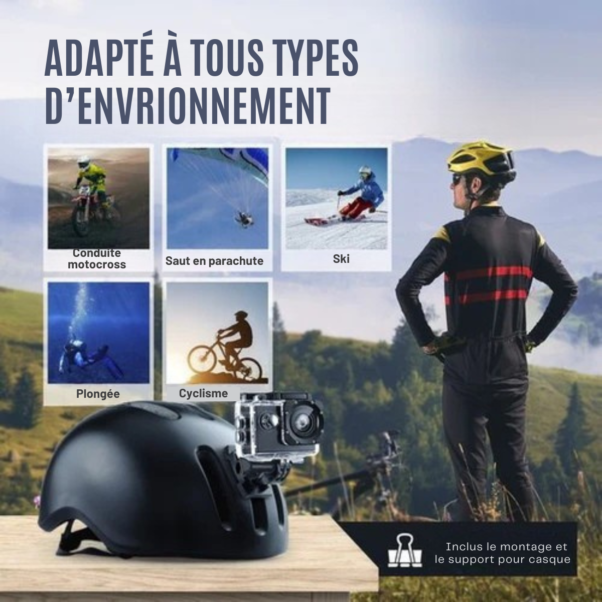 Caméra d'Action 4K 16MP – Strex - 60FPS / Étanche 30M / WiFi – Avec Accessoires – Caméra Sport & Sous-Marine