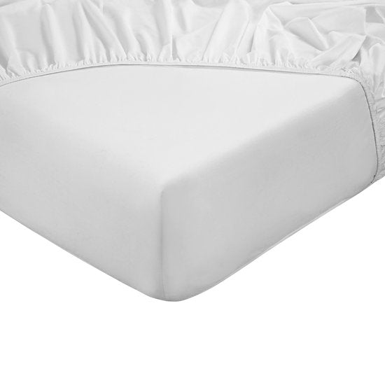 Drap-housse DoubleDry 90x200 cm - 100% coton naturel - doux et respirant - élastique rond - OEKO-TEX & BSCI - Blanc