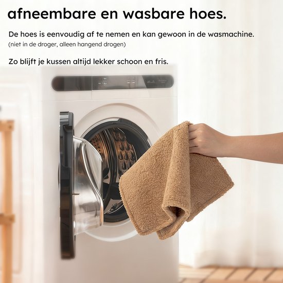 Coussin chauffant - 3 niveaux de chaleur - Coussin chauffant rechargeable - 10k mAh Powerbank - Sans fil - Coussin chauffant - 40 x 40 - Bouclé Taupe - Saaf Comfort