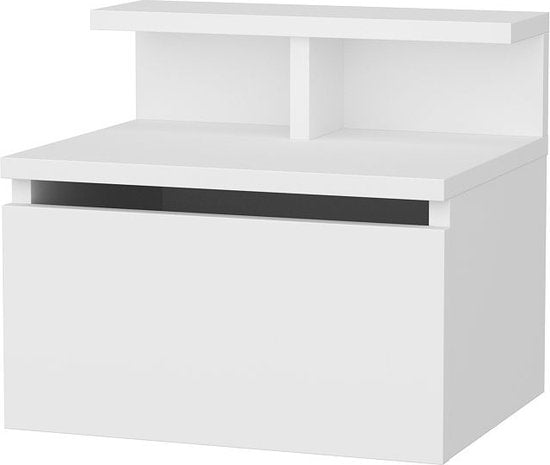 Asir - Table de chevet - Blanc - 35 x 39,8 x 31,9 cm