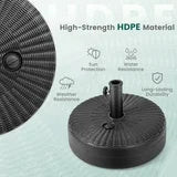 Base de parasol - Coast - Remplissable - 45cm - Convient pour 270-300 cm - Noir